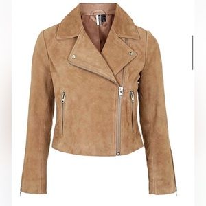 Topshop suede moto jacket